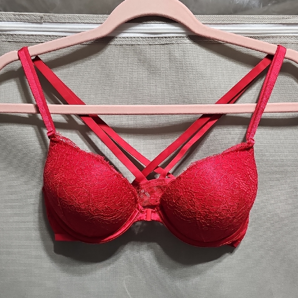 Victoria's Secret Strappy Red Lace Bra